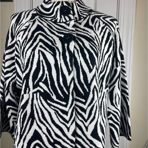 Kim Rodgers Zebra Print Sweater NWOT